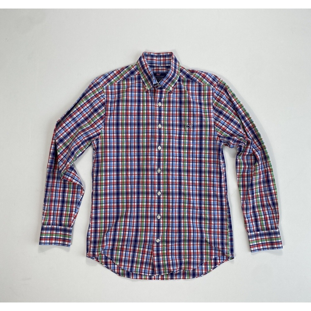 Vineyard Vines Tucker Shirt Mens Small Slim Fit Plaid Button Down Cotton Multi S
